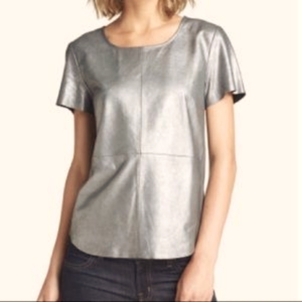Gunmetal Gray Leather Front Tee